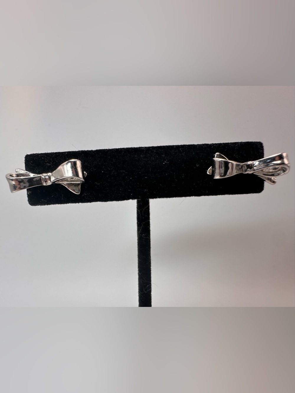 Kate Spade Silver Bow Earrings - Shiny Silver Bow Design - Picture 7 of 7